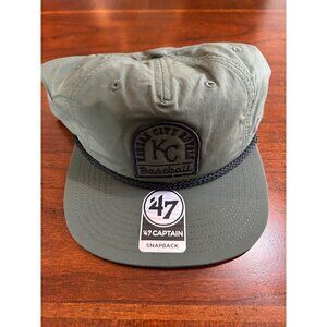 NWT Kansas City Royals Baseball Snapback Hat By 47 Brand Olive Green Adjustable